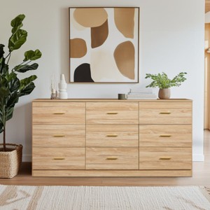 Wide 9-Drawer Dresser for Bedroom, Modern Chest of Drawers with Ample Storage, Organizer Cabinet-The Pop Home - 1 of 4
