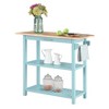 Breighton Home Designs2Go 3 Tier Butcher Block Kitchen Prep Island with Drawer in Sea Foam Blue/Butcher Block - 3 of 4