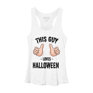 Women's Design By Humans This Guy Loves Halloween By MultimediaOne Racerback Tank Top - 1 of 3