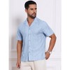 INSPIRE CHIC Men's Camp Collar Button Down Short Sleeve Distressed Ripped Casual Shirts - 4 of 4