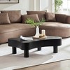 42.52 Inch Modern Wooden Handcraft Drum Coffee Table Irregular Shaped Coffee Table for Living Room - 3 of 4