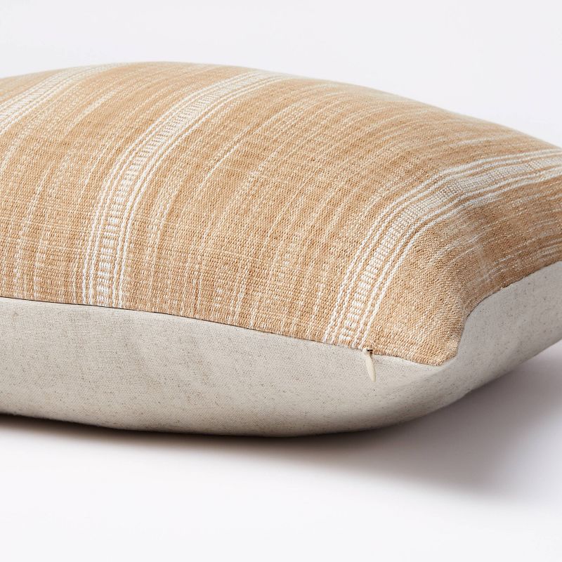 Woven Striped Square Throw Pillow Camel/Cream - Threshold&#8482; designed with Studio McGee, 5 of 9