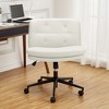 WhizMax Armless Office Desks Chair with Wheels, PU Leather Adjustable Swivel Task Chair - 2 of 4