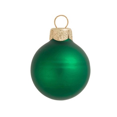 Northlight 2ct Matte Glass Ball Christmas Ornament Set 6" - Green Xmas