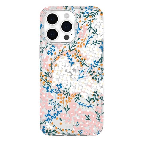 Kate Spade New York Apple iPhone 15 Pro Max Protective Case with MagSafe -  Rose & Green Floral with Gems