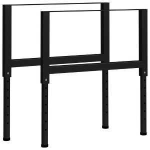 vidaXL Adjustable Work Bench Frames 2 pcs Metal 33.5"x(27.2"-37.6") Black - 1 of 4
