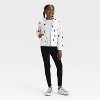 Girls' Zip-Up Halloween Cat Fleece Hoodie Sweatshirt - Cat & Jack™ Cream - 3 of 3