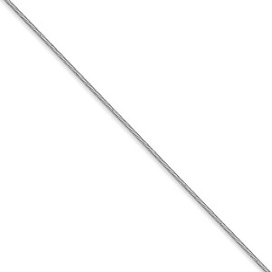 Black Bow Jewelry 0.8mm, 14k White Gold, Octagonal Snake Chain Necklace - 1 of 4