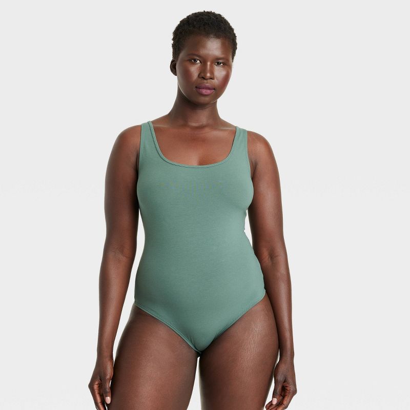 Women's Cotton Stretch Tank Bodysuit - Auden™, 5 of 8