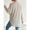 Maternity Fall Outfits Knit Rib Cardigans V Neck Side Slit Loose Fit Cardigan for Pregnancy Women Soft Knitwear Maternity Warm Coat - 2 of 4
