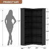 72.8" Farmhouse Corner Bookshelf, 5-Tier L-Shaped Bookcase with Storage - Tall Display Shelf for Living Room, Office, Bedroom - 2 of 4