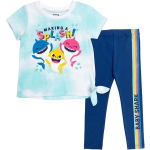 Pinkfong Baby Shark Baby Girls T-Shirt and Leggings Outfit Set Infant - 1 of 4