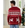 Ugly Christmas Sweater Men Fuuny Reindeer Snowflake Print Pullover Tops Long Sleeve v Neck Soft Knitted Sweaters - 4 of 4