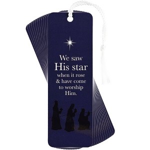 Dickson's We Saw His Star When It Rose & Have Come to Worship Him - Matthew 2 - The Magi - Blue/Black/White 6 x 2 Inch Paper/Tassel Place Holder - 1 of 1