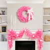 Northlight Pre-Lit Artificial Pine Christmas Wreath - 24" - Pink- Clear Lights - image 3 of 4