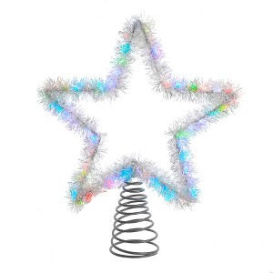 Kurt Adler 12.2 Inch Tinsel Star Tree Topper with RGB LED Lights - 1 of 4