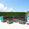 Mshliw 8-Piece Patio Sectional Wicker Rattan Sofa Set with Storage Box, Wicker & Cushions, Outdoor Furniture for Garden, Balcony, or Backyard - 3 of 4