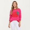 Anna-Kaci Women's Strawberry Graphic Knit Sweater with Cute Fruit Design Ribbed Crew Neckline and Relaxed Long Sleeve Fit - 2 of 4