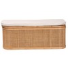 bali & pari Ishana Natural Rattan Storage Bench Natural/White: Upholstered Polyester, Plywood Frame, No Assembly Required - 4 of 4