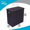 BirdRock Home Double Linen Laundry Hamper with Lid and Removable Liner - Black - 2 of 4