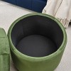 GlasFlength Ottomans and Benches Round Storage Ottoman with Reversible Table Top Simple Design for Living Room and Bedroom, Green, 18.7"*18.7"*16.1" - 3 of 4