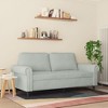 vidaXL Light Gray Velvet Loveseat - Modern 2-Seater Sofa/Couch with Metal Frame and Luxurious Comfort for Living Room, Bedroom, Lounge - 2 of 4