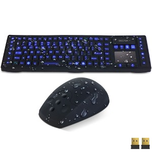Delton M90/M44 Medical Grade Airtight Waterproof Wireless Computer Keyboard & Mouse, Black - 1 of 4