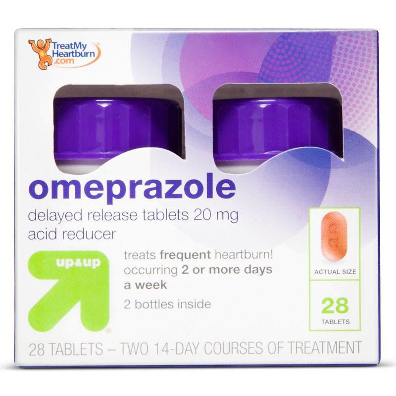 Omeprazole Delayed-Release Acid Reducer - 20mg Tablets - up & up™, 1 of 6