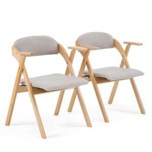 Karl Home 2Pcs Foldable Exhibition Chairs With Armrests - 1 of 4