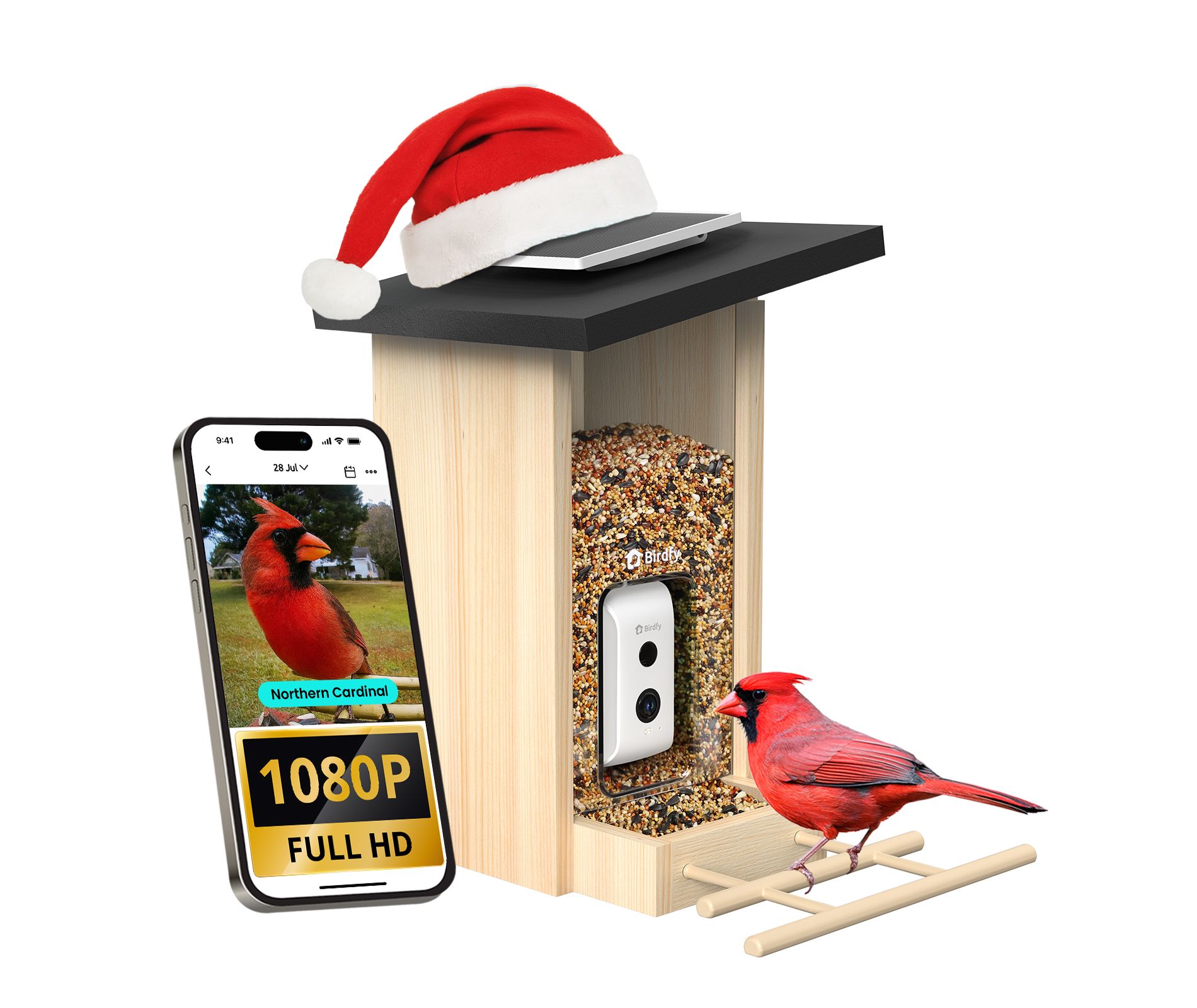 Birdfy Smart Bird Feeder with Camera, Bird Watching Camera with Solar Panel, AI Identify 6000+ Species