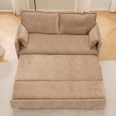 Whisen Pull Out Sofa Bed, Convertible Sleeper Sofa Couch with Side Storage and USB/C-TYPE Charging Ports