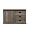 Orson Farmhouse Sideboard with Grooved Door & 3 Drawers - Saracina Home: Adjustable Shelf, Cord Management - 2 of 4