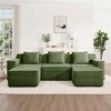 AENKYO 117.3" Modular Corduroy Modular Sectional Sofa with 2 Ottomans, Boneless Sectional Deep Seat Sofa with Throw Pillows, No-Assembly - 3 of 4