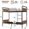 Metal Bunk Bed Twin Over Twin for Kids, Heavy Duty Twin Size Convertible Bunk Bed with Guardrail & Ladders - 2 of 4