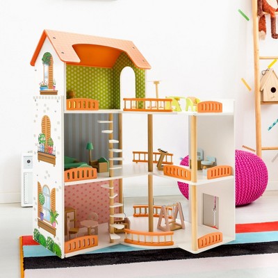 Topteng Wooden Toy House with Furniture 23pc