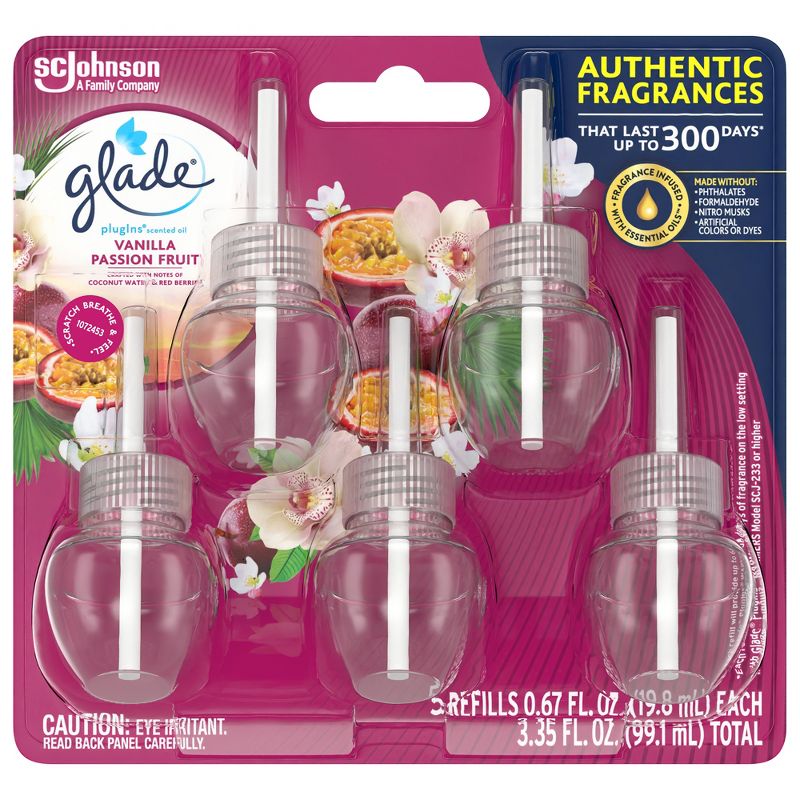 Glade PlugIns Scented Oil Air Freshener - Vanilla Passion Fruit Refill - 3.35oz/5pk, 5 of 15