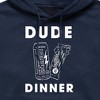 Men's - Instant Message - Dude Dinner Energy Drink Protein Bar Graphic Fleece Pullover Hoodie - 2 of 4