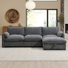 Whisen Oversized Chenille Sectional Sofa with Storage Ottoman and Pockets, Adjustable Phone Holder and Charging Ports - 2 of 4