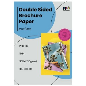 PPD Matte Double Sided Photo Paper (Brochure Paper) 11x14" 100 sheets 130 gsm for Inkjet Printers - 1 of 4