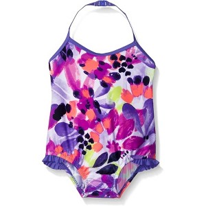 OshKosh B'Gosh Infant/Little Girls' One-Piece Halter Floral Heart Print Swimsuits - 1 of 3