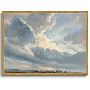 BRINJOY Framed Vintage Cloudscape Oil Painting - Ethereal Sky Canvas Art for French Country Farmhouse Decor - 1 of 4