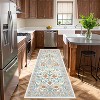 Full Floral Runner Rug, Non-Slip Washable Soft Carpet, Thin Rug for Entryway, Kitchen, Hallway, Bathroom, Laundry - 3 of 4