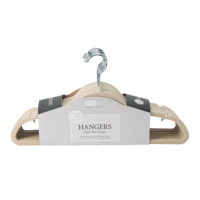 SIMPLIFY Ivory Velvet Hangers 6-Pack 3227-IVORY - The Home Depot