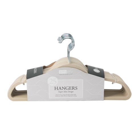 Simplify 10-Pack Super Slim Velvet Huggable Hangers in Ivory 3246