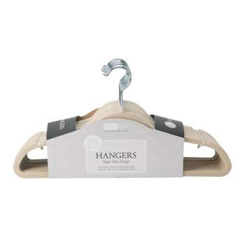 Simplify 25pk Slim Velvet Suit Hangers Ivory