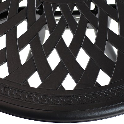 Sigonella 30.75" Black Cast Aluminum Round Outdoor Patio Table