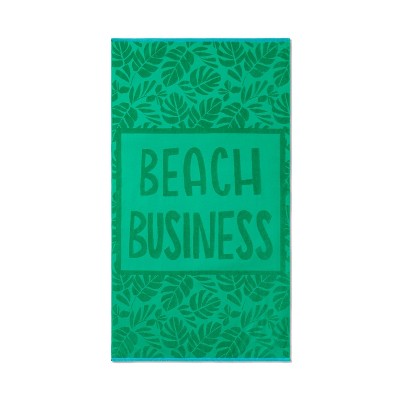 'Beach Business' Beach Towel Green - Tabitha Brown for Target