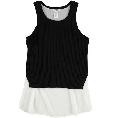 bar III Womens Mixed Media Knit Blouse