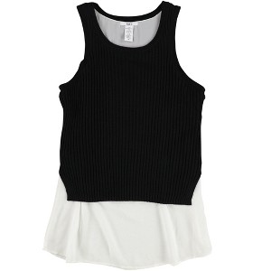 bar III Womens Mixed Media Knit Blouse - 1 of 2