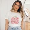 Simply Sage Market Women's Colorful Flower Apple Short Sleeve Graphic Tee - 2 of 4